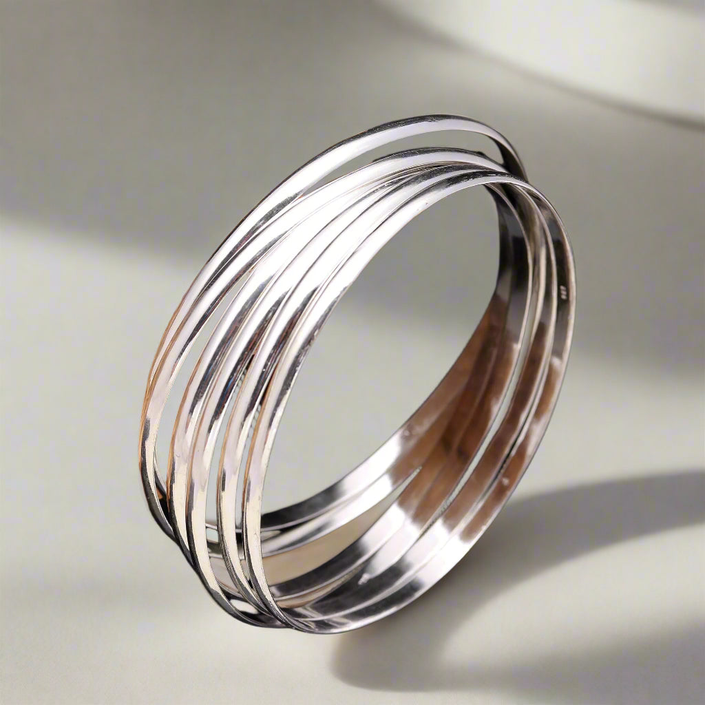 Elegant Minimalist Silver Bangles