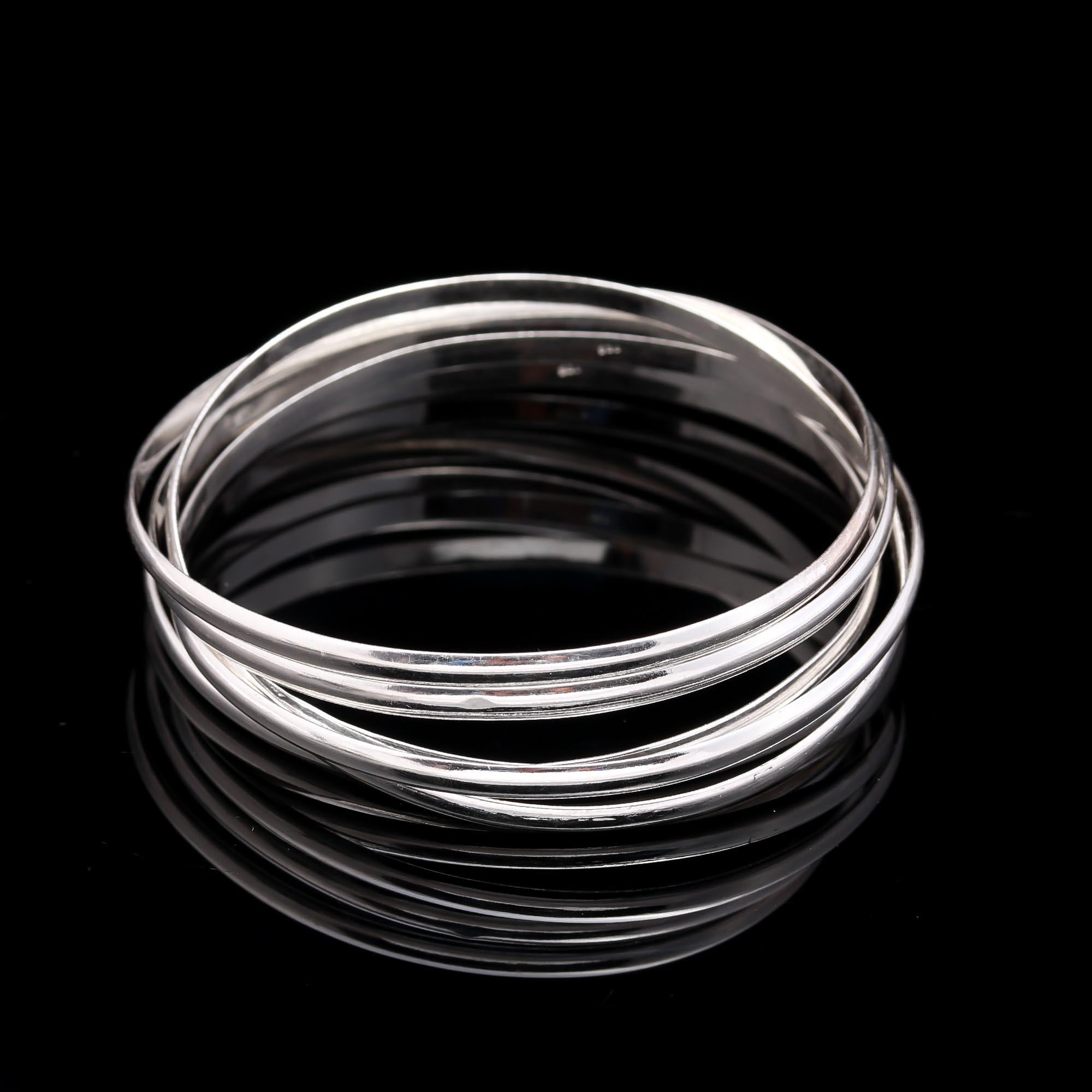 Elegant Minimalist Silver Bangles