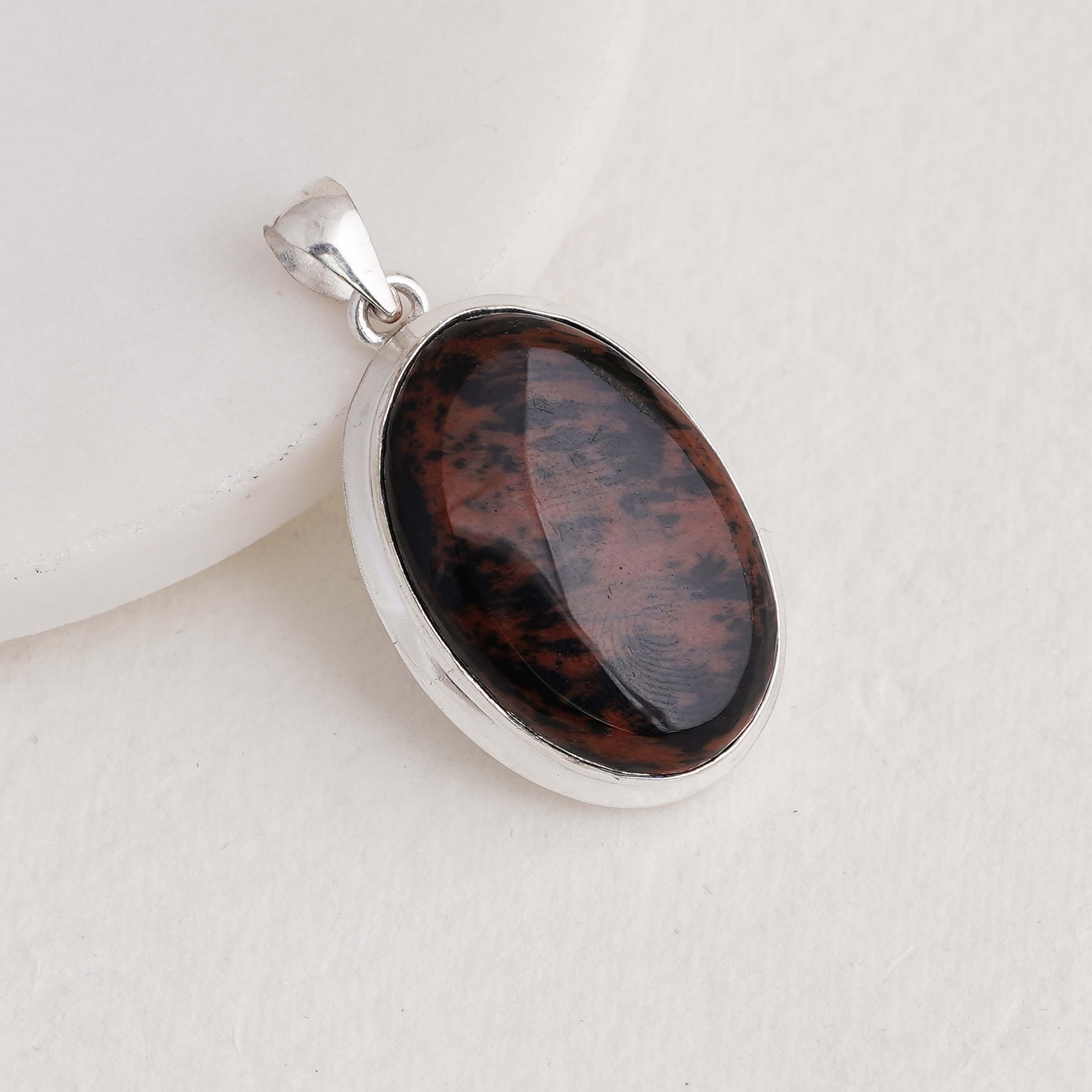 Mahogany Obsidian Pendant | Sterling Silver Setting