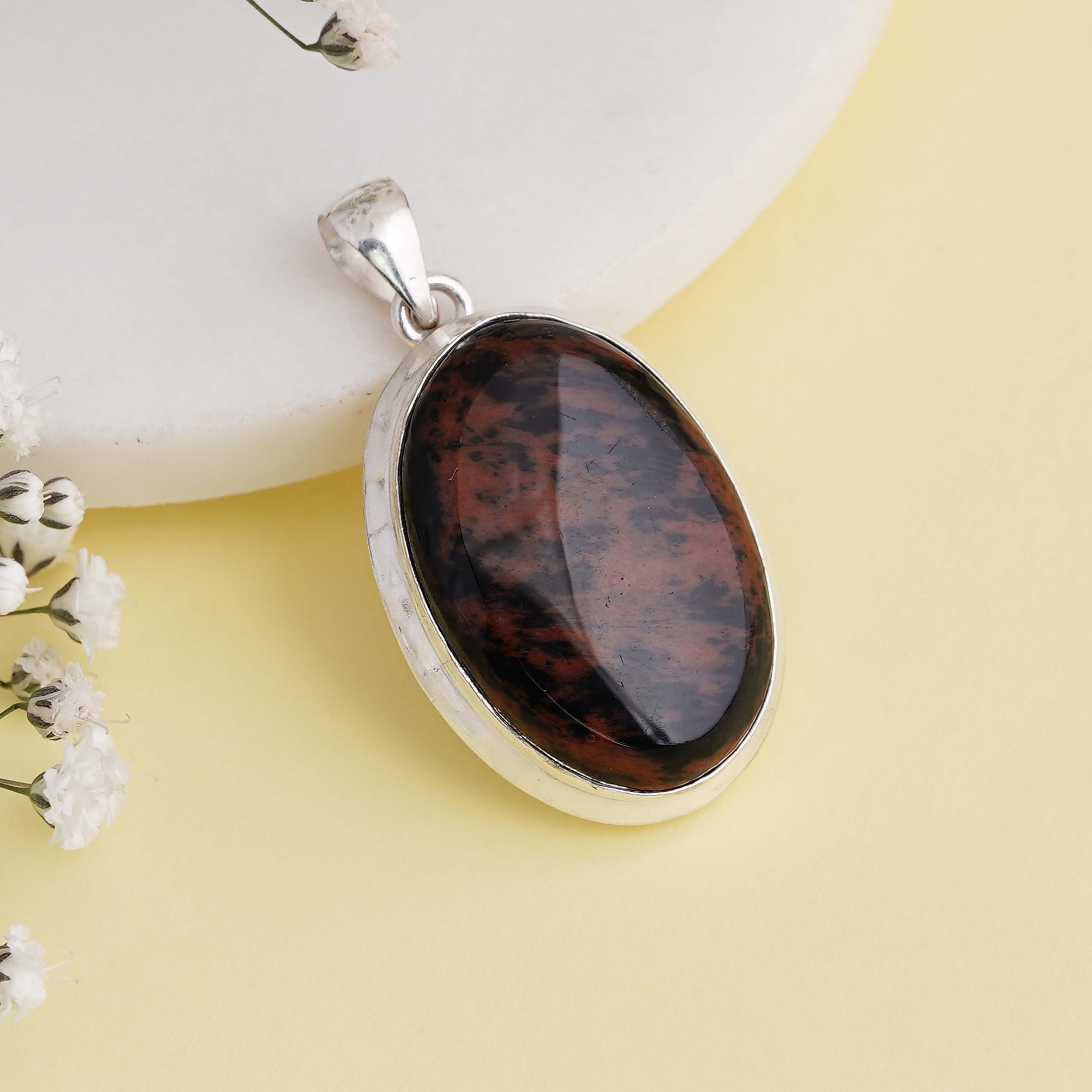 Mahogany Obsidian Pendant | Sterling Silver Setting