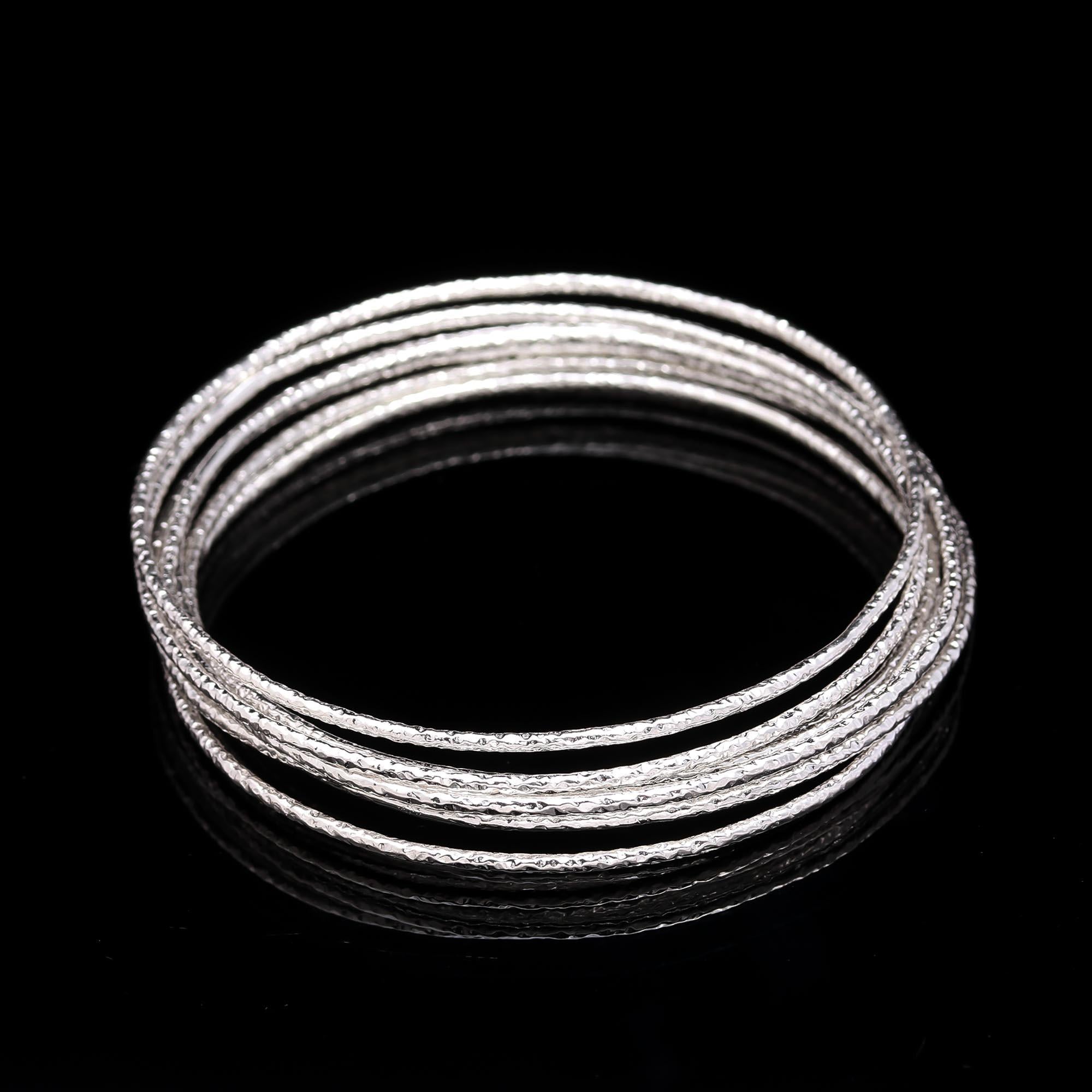 Artisan Silver Bangles, Unique Handmade Jewelry Gift For Every Occasion, Stylish Stacking Bracelets for Women