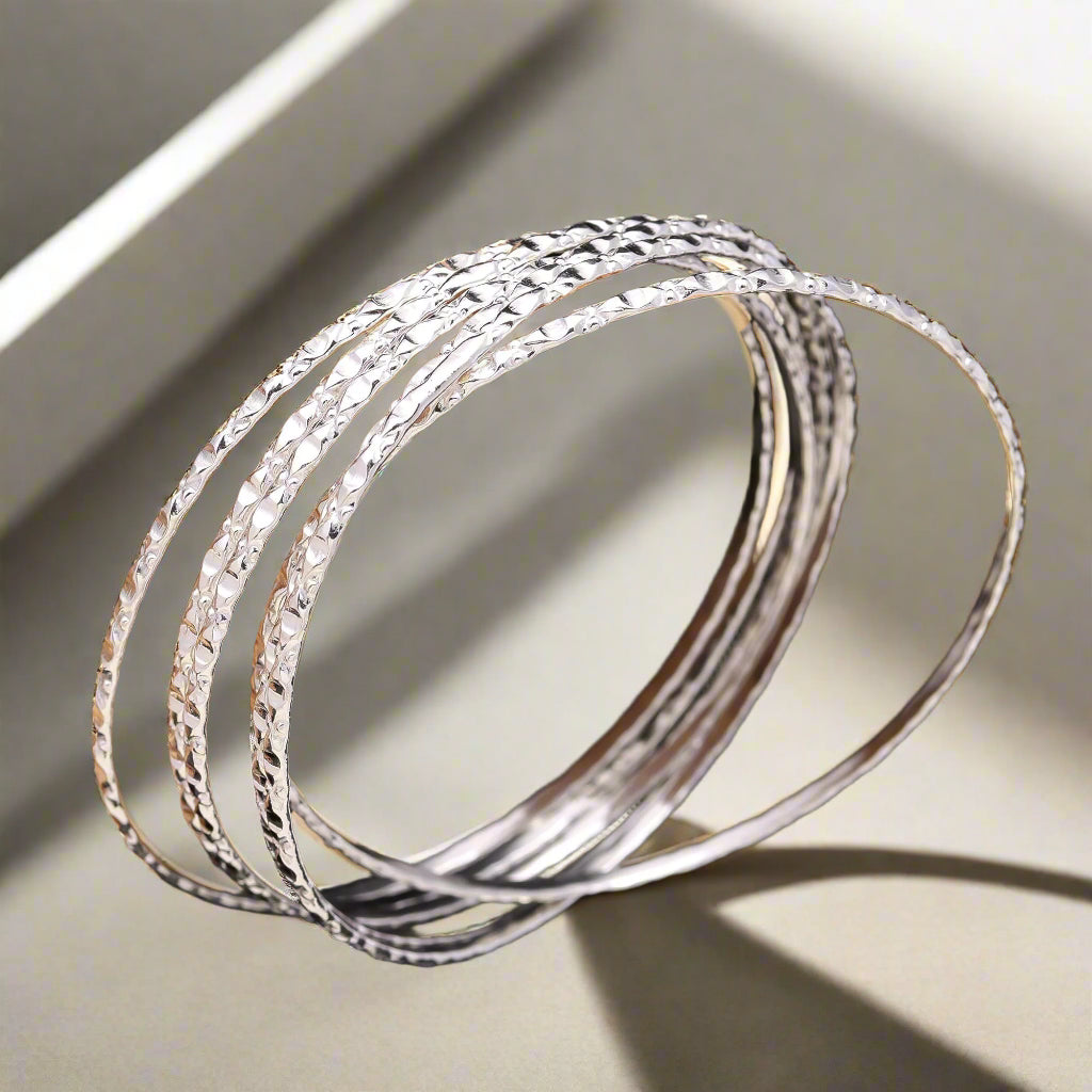 Sterling Silver Bangles, Simple Design Bangles, bangle bracelet set, 925 Silver Bangle, Stacking Bangles, Boho Bangles