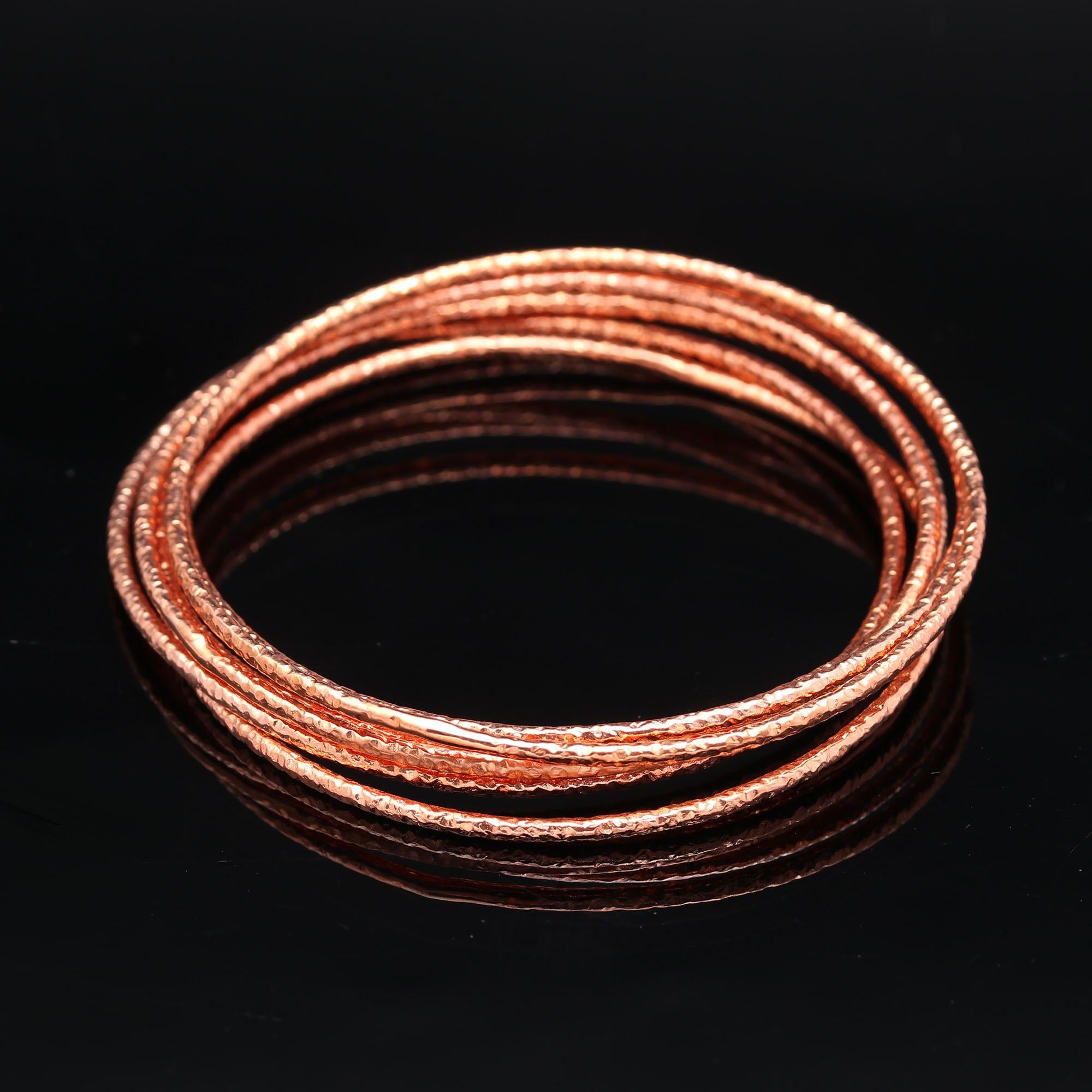 Solid Pure Copper Bangle , Wrap Bangles , Thin Copper Bangles, 6 piece Set