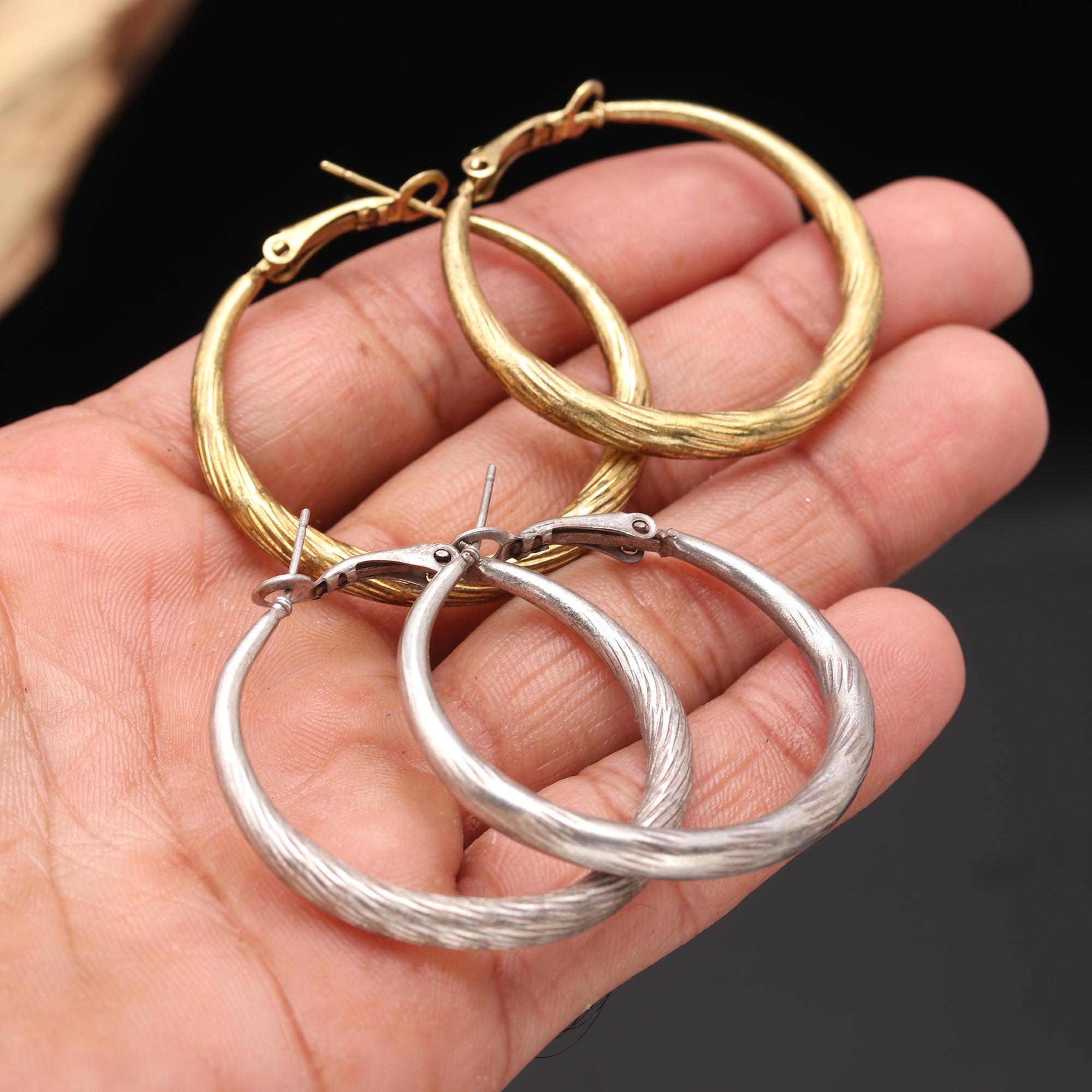 toniq casual Hoop Earrings, 925 Sterling Silver/gold, handmade Earring Jewelry for Women/girls