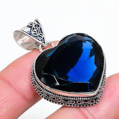 Tanzanite Gemstone Handmade 925 Sterling Silver Jewelry Heart Cut Pendant